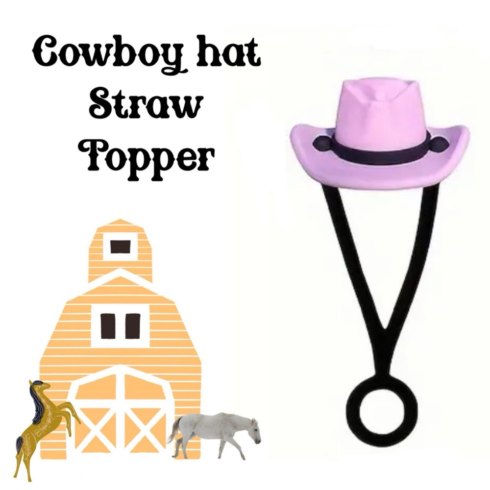 Cowgirl/Cowboy Hat Straw Caps for Stanley/Yeti Cups, 30/40 oz., Fits 10m…